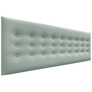 Dhome Cabecero De Polipiel Con 3 Hileras De Botones Cabezal Tapizado Cama Lujo (verde Agua, 150cm)
