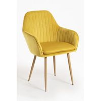 silla chic de terciopelo 875644 cm - amarillo