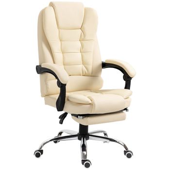 Silla de oficina 64.5x69x117 cm crema