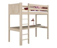 cama alta de roble con escritorio n06 roble blanqueado