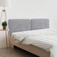 dhome cabecero tapizado en lana redondeado para pared acusticos cabeceros absorbentes cabezal cama dormitorio gris claro 210cm dual