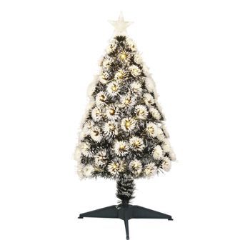 Árbol De Navidad De Fibra Óptica Con 95 Luces Led Blanco Cálido Y 8 Funciones De Color