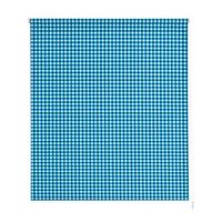 estoralis - estor enrollable translucido  estampado cocina  120 x 180 cm anchoalto tamano tela 117 x 175 cm  vichy-2 azul