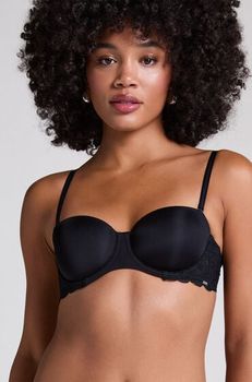 Hunkemöller Sujetador de aros preformado sin tirantes Angie Negro