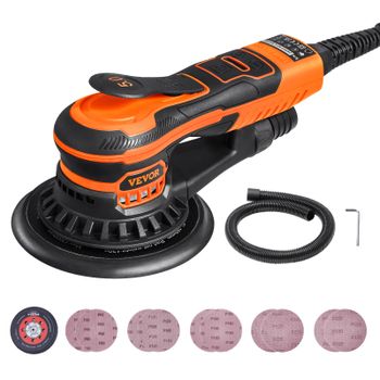 SucceBuy Lijadora orbital aleatoria 350W Sin escobillas 10000 PRM 6 Lijadora orbital eléctrica de velocidad variable para lijado de detalles de carpintería