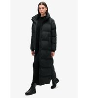 superdry para mujer w5011800a abrigo acolchado largo negro m casual poliester reciclado sostenible