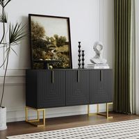 aparador - mueble para comedor y cocina - mdf - negro 138x40x805cm
