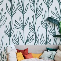 papel pintado panoramico hojas verde 340 x 250cm