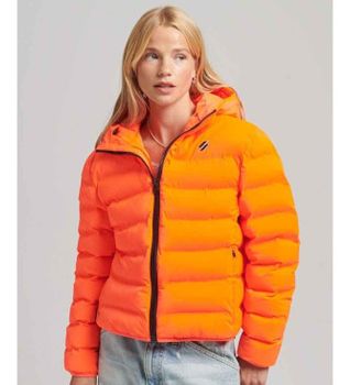 Superdry para mujer. W5011103A Chaqueta acolchada Code All Seasons naranja (M), Casual, Poliéster Reciclado, Sostenible