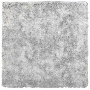 Alfombra De Pelo Largo Navarra Gris Plateado 240x240 Cm Vidaxl