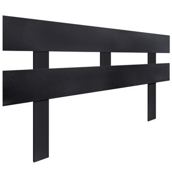 Dhome Cabecero Negro 135cm Horizontal Estilo Valla Con Patas Madera Reciclada Dm Herrajes Incluidos (135cm Horizontal Valla, Negro)