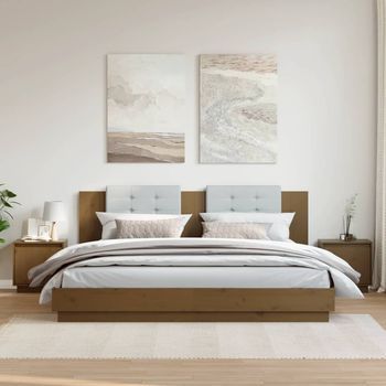 Mesitas De Noche (2 Uds) - Mueble Para Dormitorio - Madera De Pino - Marrón Miel (40x30x40cm)