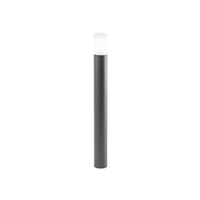 lampo - baliza de jardin con bombilla e27 ip54 h 90 cm metal pintado cristal satinado baliza de exterior - perenz - gris oscuro