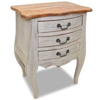 mesita de noche con 3 cajones en madera maciza de caoba 48 x 35 x 64 cm dec033528