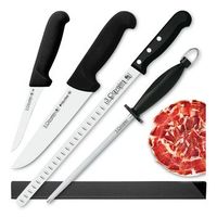 3 claveles premium - kit profesional de cuchillo jamonero deshuesadores chaira y funda