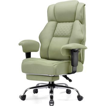 Silla Gaming Y De Oficina, Ergonómica Para Ordenador, Cuero Sintético, Gtplayer - Verde