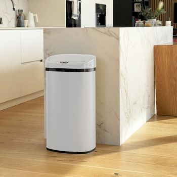 Cubo de basura de cocina automático blanco  58l