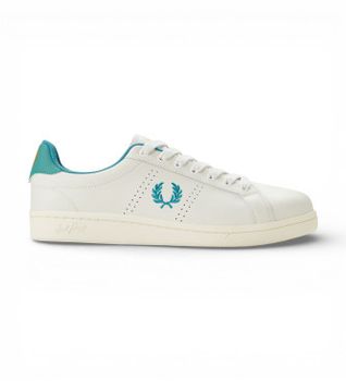 Fred Perry para hombre. B6312-349 Zapatillas de Piel B721 blanco (44), Plano, Cordones, Casual