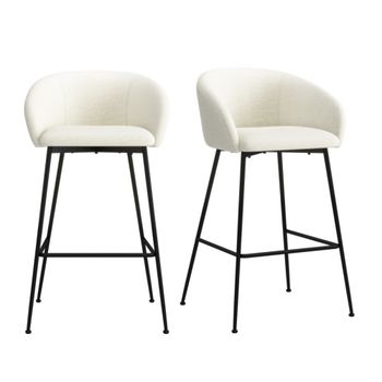 Silla de bar de tela ecru (x2)