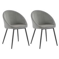 pack de 2 sillas de terciopelo gris diane