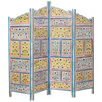 biombo de madera artesanal multicolor 50x25x180h cm