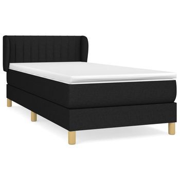 Cama Tapizada 203x93x88 Cm Tejido - Negro
