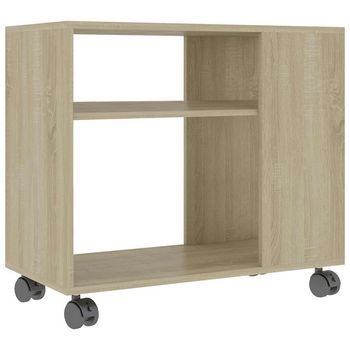 Mesa Auxiliar De Madera Contrachapada Color Roble 70x35x60,5 Cm Vidaxl