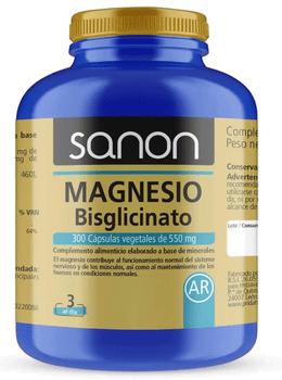 Sanon Bisglicinato de Magnesio 300 Cápsulas Vegetales