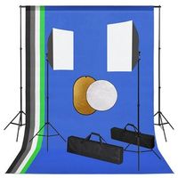kit de estudio fotografico con luces fondo y reflector vidaxl