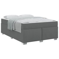 estructura de cama gris oscuro 140 x 200 cm tela