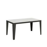 mesa extensible 90x160264 cm flame evolution fresno blanco estructura antracita