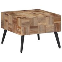 mesa de centro teca reciclada maciza gris 55x55x40 cm vidaxl
