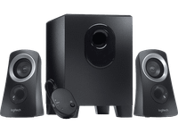 altavoces para pc - logitech speaker system z313 con subwoofer entrada jack 35 mm 25 w graves mejorados negro