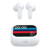 cool ambient auriculares inalambricos stereo bluetooth anc con pantalla lcd blancos