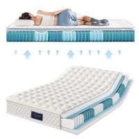 colchon de muelles ensacados - dormitorio - poliester - blanco 200x160x25cm