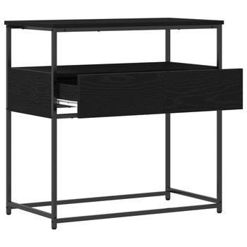 Mesa Consola | Mesa De Entrada Roble Negro 75 X 40 X 75 Cm Madera De Ingeniería