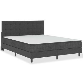 Cama Box Spring Tela Gris Oscuro 180x200 Cm Vidaxl
