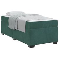 cama individual  cama para adulto  estructura de cama con colchon verde oscuro 90 x 200 cm tela