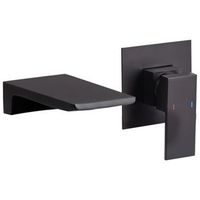 grifo empotrado monomando de lavabo de laton con efecto cascada negro karuay