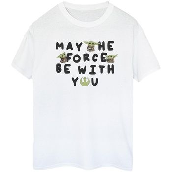 Disney Camiseta manga larga The Mandalorian May The Force Be With You para mujer