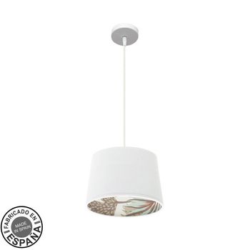 FABRILAMP Lámpara de techo colgante 30d Tunez 1xe27 Blanco/blanco-estampado