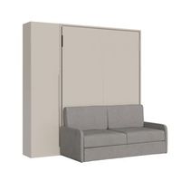 cama abatible francesa vertical versia sofa 140 con sofa estante y armario 1 puerta izquierda clay