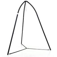 costway soporte para silla colgante con tripode oscilante de metal con cadena para colgar soporte para hamaca resistente a oxidacion carga 200 kg