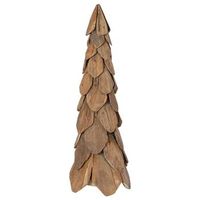 arbol de navidad con soporte marron 80 cm madera de teca maciza vidaxl