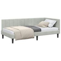 estructura de cama en esquina gris claro 90 cm x 200 cm vidaxl