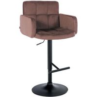 clp taburete de bar los angeles en terciopelo marron 56x60x93 cm
