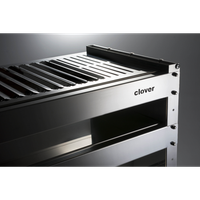 barbacoa de carbon con ruedas clover en acero inoxidable