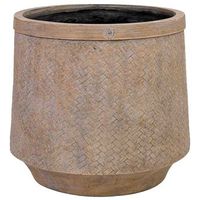 macetero de fibra de vidrio marron 46x46x42cm