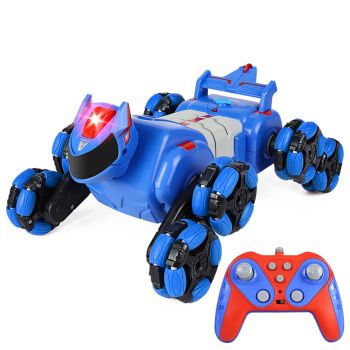 JC015 4WD RC Coche Robot Perro Música Luz Truco Control Remoto Coche todo Terreno Juguetes de Control para Niños Regalos
