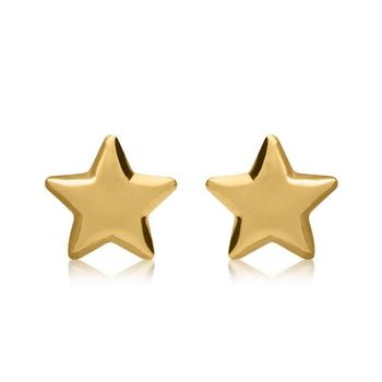 Pendientes estrellas para mujer en oro 14 quilates